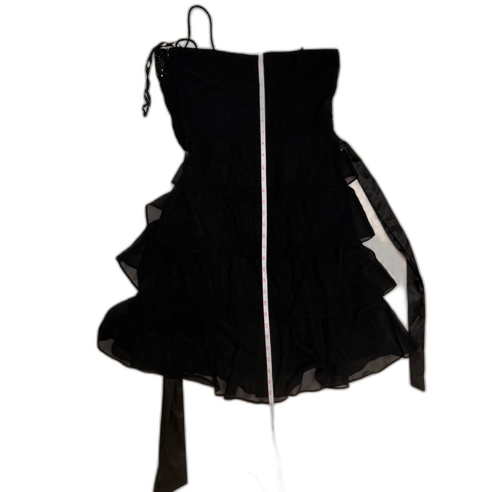 S.L. Fashions Vintage Black Beaded Sequin Cocktail Dress Chiffon LBD Size 8 - Picture 8 of 11